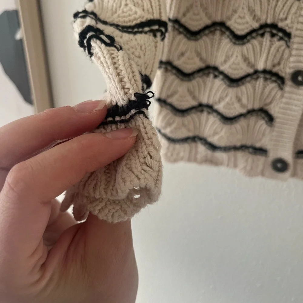 Zara Kids Beige and Black Patterned Sweater - Picture 6 of 6